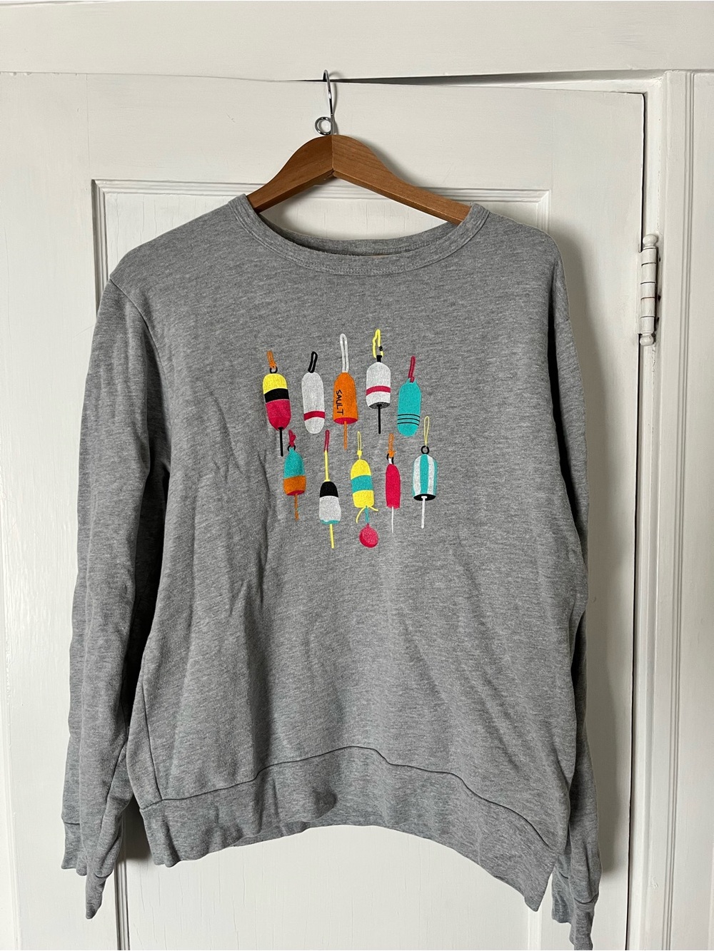 Sault New England Oversized Cotton Blend Buoy Crewneck
